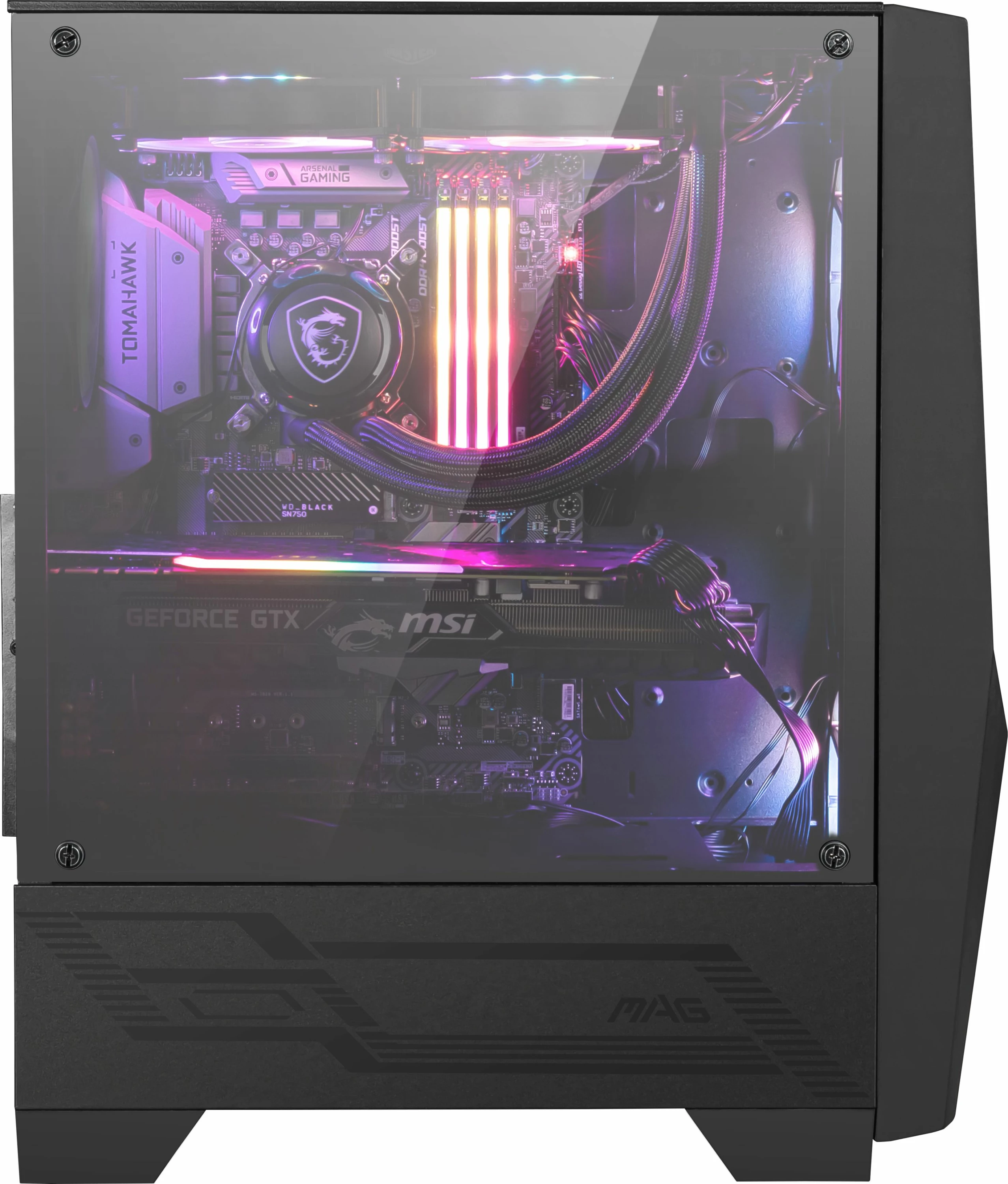 Kasë MSI MAG Forge 100R (306-7G03R21-809) Midi Tower ATX, tempered glass, RGB, e zezë