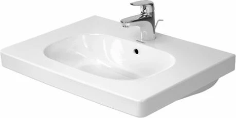 Lavaman Duravit D-Code 03426500002, 65 cm, montim në mur, 1 vrimë për rubinet, me overflow, i bardhë