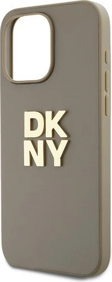 Mbështjellës DKNY Wrist Strap Stock Logo për iPhone 15 Pro Max, bezhë