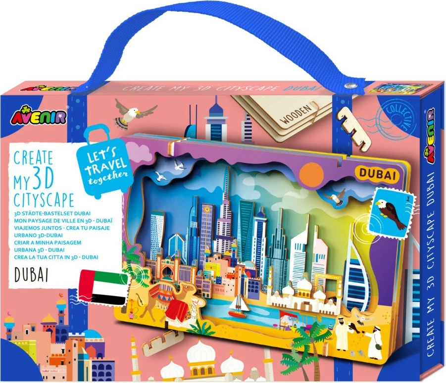 Puzzle 3D prej druri MG DYSTRYBUCJA Create a 3D Cityscape Dubai, me ilustrime shumëngjyrëshe