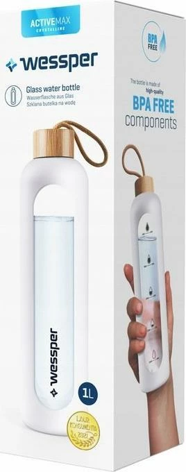 Shishe motivuese uji Wessper ActiveMax Crystalline 1 L, e bardhë