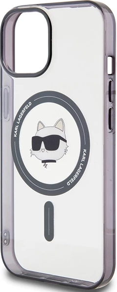 Mbështjellës telefoni Karl Lagerfeld KLHMP15SHCHNOTK IML Choupette's Head iPhone 15 6.1", hardcase, MagSafe, transparent