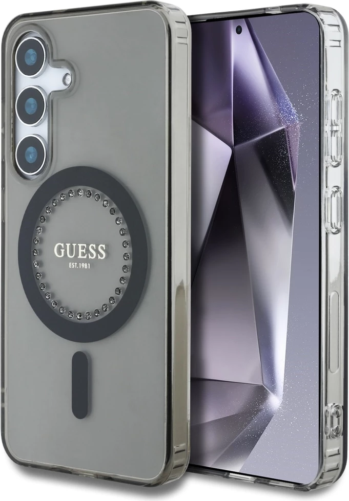 Mbështjellës Guess për Samsung Galaxy S25, MagSafe, i zi