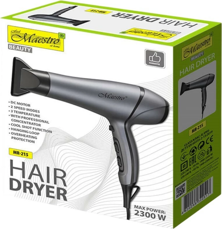 Tharëse flokësh Feel-Maestro MR-215, 2300W, e zezë/grafit