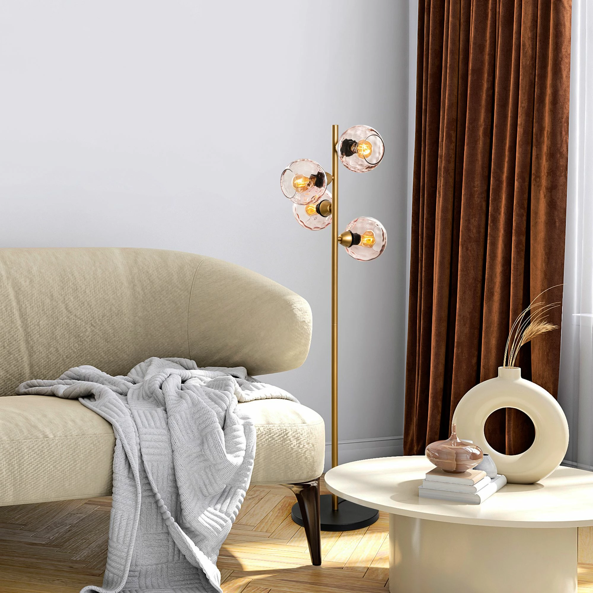 Llambë dyshemeje Opviq, Benek - 15 - 14543, rozë dhe ari