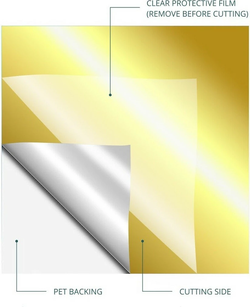 Folie vinili ngjitëse permanente LOKLiK, metalike pasqyrë, 30.5 x 180 cm, ar
