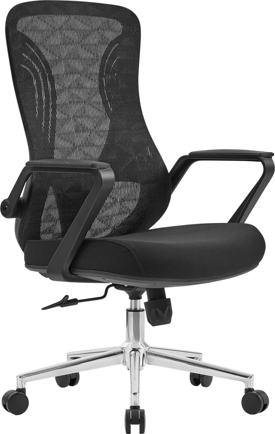 Karrige zyre DECIFER FH1212.01, rrjetë e zezë, bazë kromi, 61x60x110cm