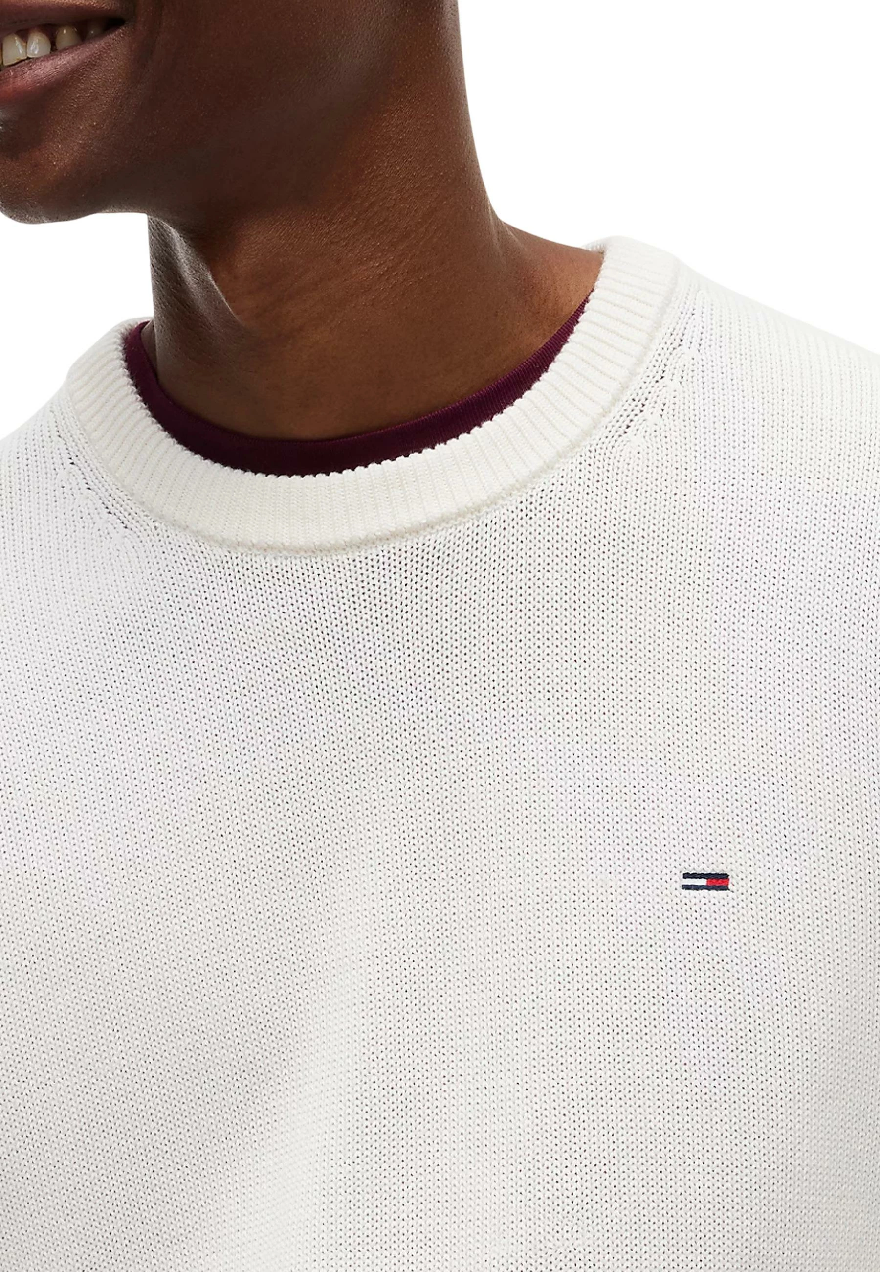 Xhemper për meshkuj Tommy Hilfiger Jeans TJM Slim Ess Sweater DM0DM21787, i bardhë [Madhësia: XL]