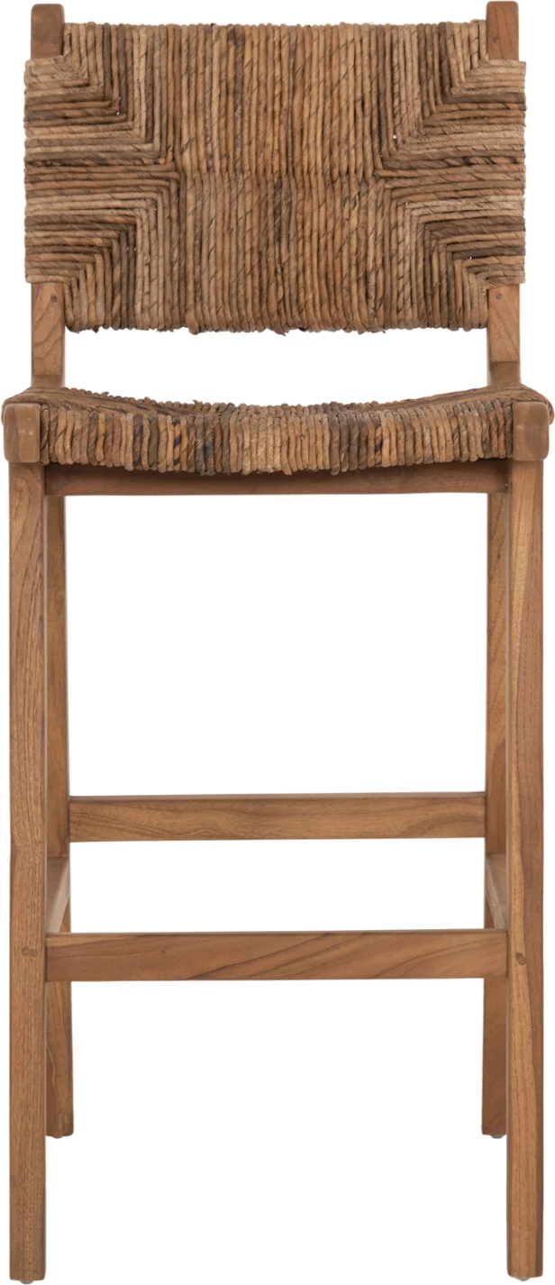 Karrige për bar WALTER FH9841 dru teak natyral-rush matt 46x55x105Hcm.