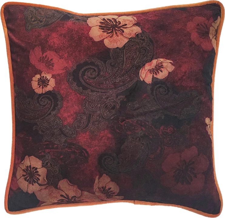 Jastëk dekorativ Fleur, kadife, shumëngjyrësh, 45x45cm