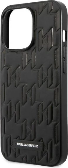 Mbështjellës Karl Lagerfeld KLHCP13XMNMP1K për iPhone 13 Pro Max 6.7", Monogram Plaque, i zi