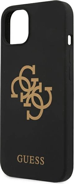 Mbështjellës Guess GUHCP13SLS4GGBK për iPhone 13 mini 5.4", silikon, i zi