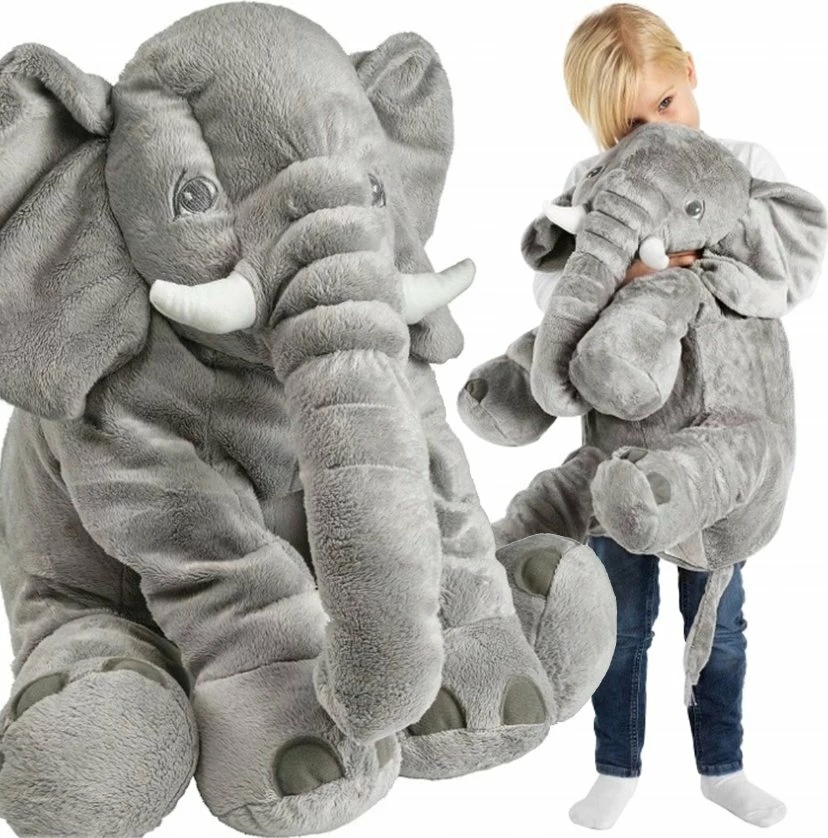 Jastëk lodër pelushi elefant, Gotel B48L, 70 cm, gri