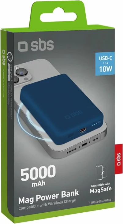 Powerbank SBS TEBB5000MAG1CB, e kaltër, 5000 mAh [Ngjyra: Kaltër]
