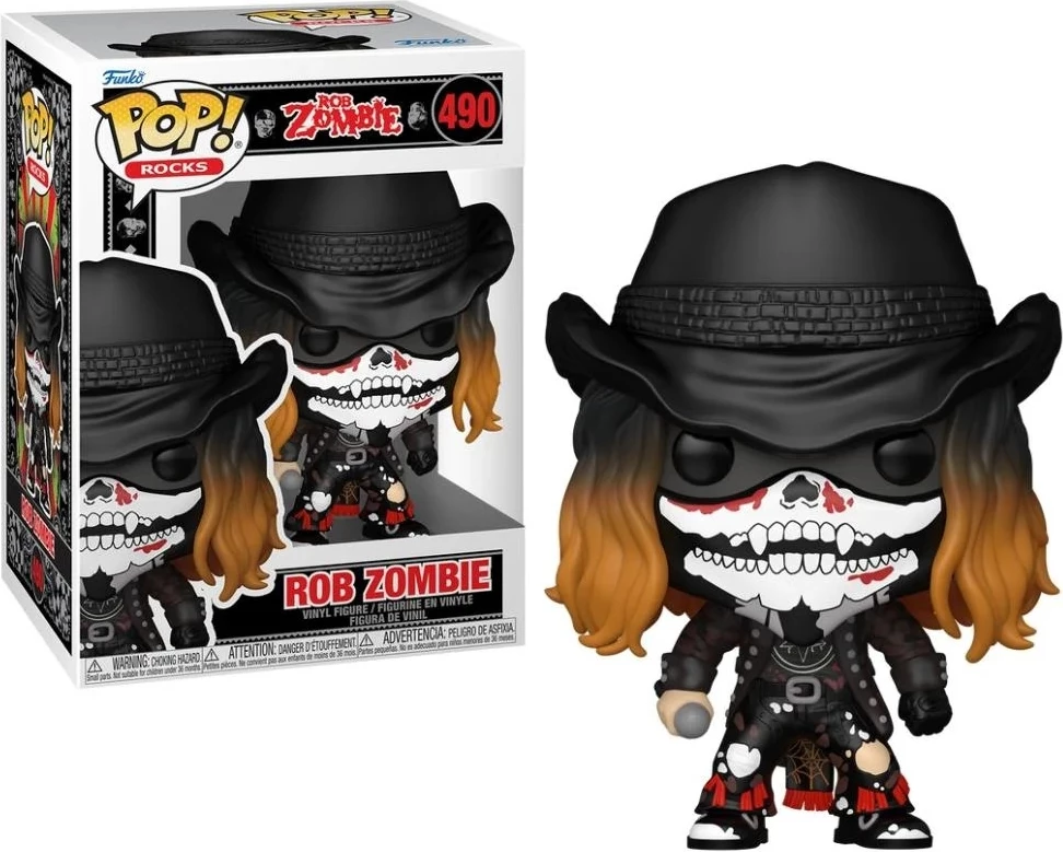 Figurinë koleksionuese vinyl Funko POP! Rocks Rob Zombie me bandana, e zezë