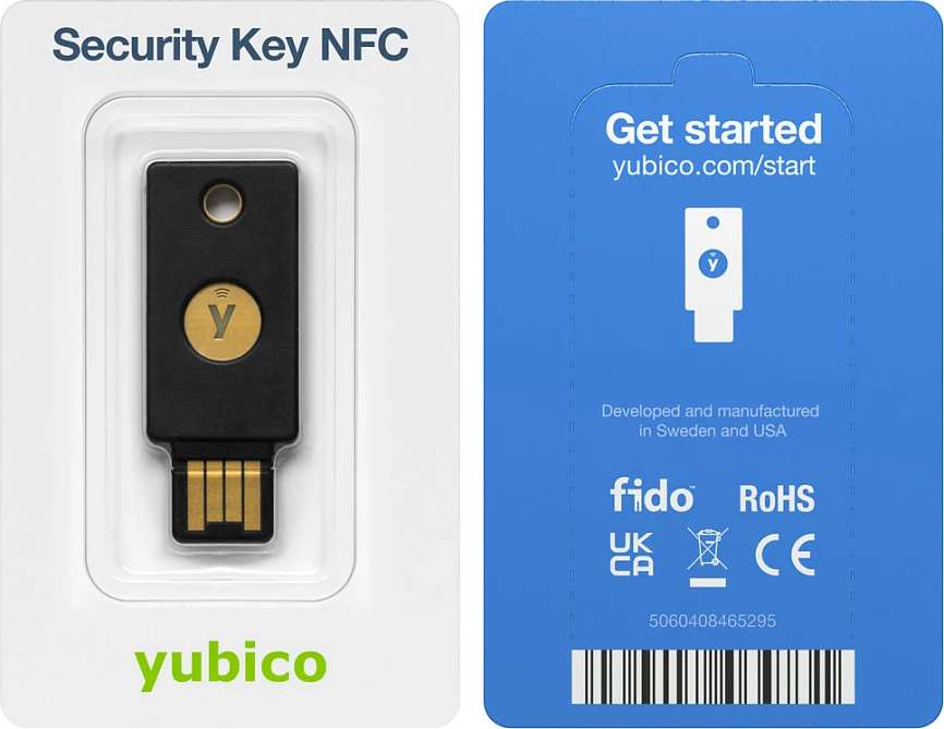 USB Çelës sigurie Yubico, USB-A, FIDO2, NFC, i zi