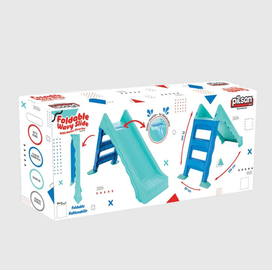Rrëshqitës për fëmijë Pilsan Foldable Wavy Slide with Water Diverter