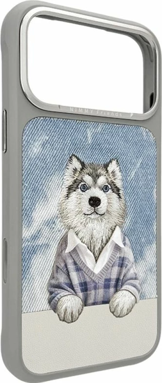 Kapak telefoni Nimmy Gentle Pets Series Dog MagSafe për iPhone 17 Pro, gri
