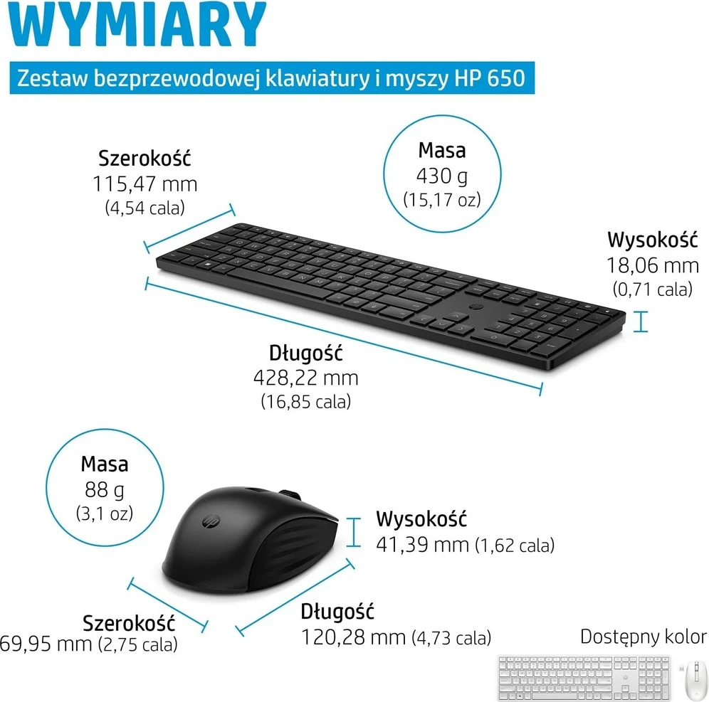 Set tastierë dhe maus wireless HP 650 Combo, të zeza