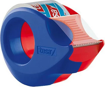 Dispenser për shirit ngjitës Tesa 57858, 19 mm x 10 m, blu/kuqe