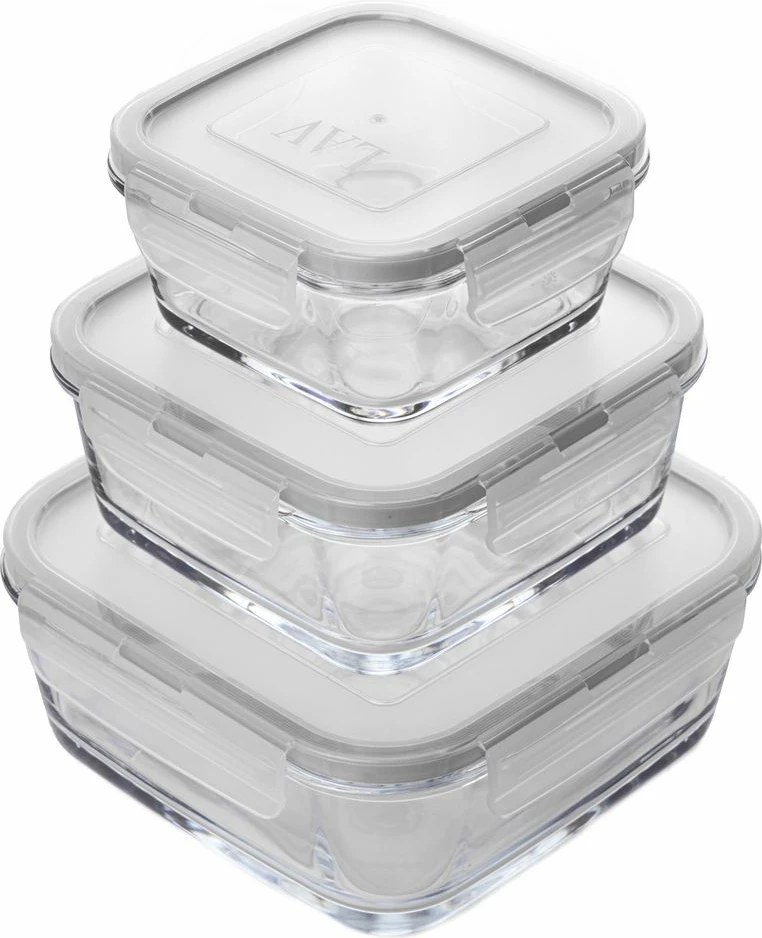 Set kuti qelqi për ruajtje ushqimi (3 copë), Hermia, LV-FRESCOS6