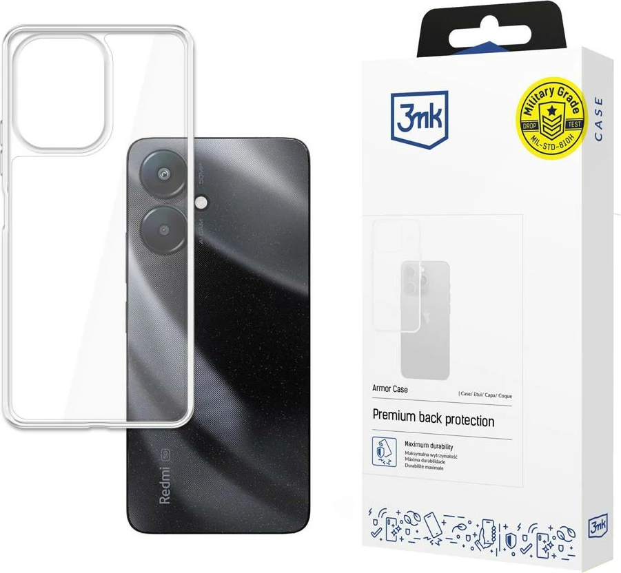 Mbështjellës 3mk Armor Case për Xiaomi Redmi 13C 5G, transparent