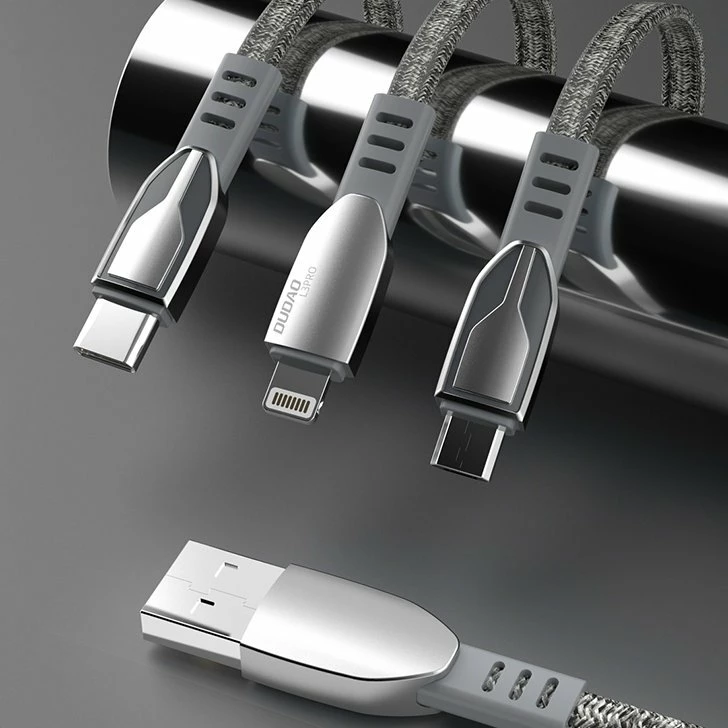 Kabllo USB Dudao L3PROM, 1m, micro USB, 5A, Gri