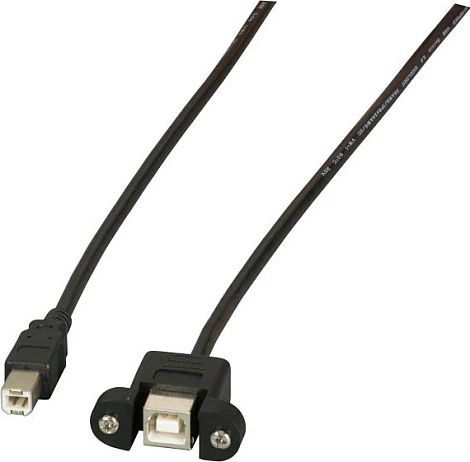 Kabllo zgjatëse USB 2.0 EFB Elektronik Classic, USB-B mashkull në USB-B femër (panel), 0.5 m, e zezë