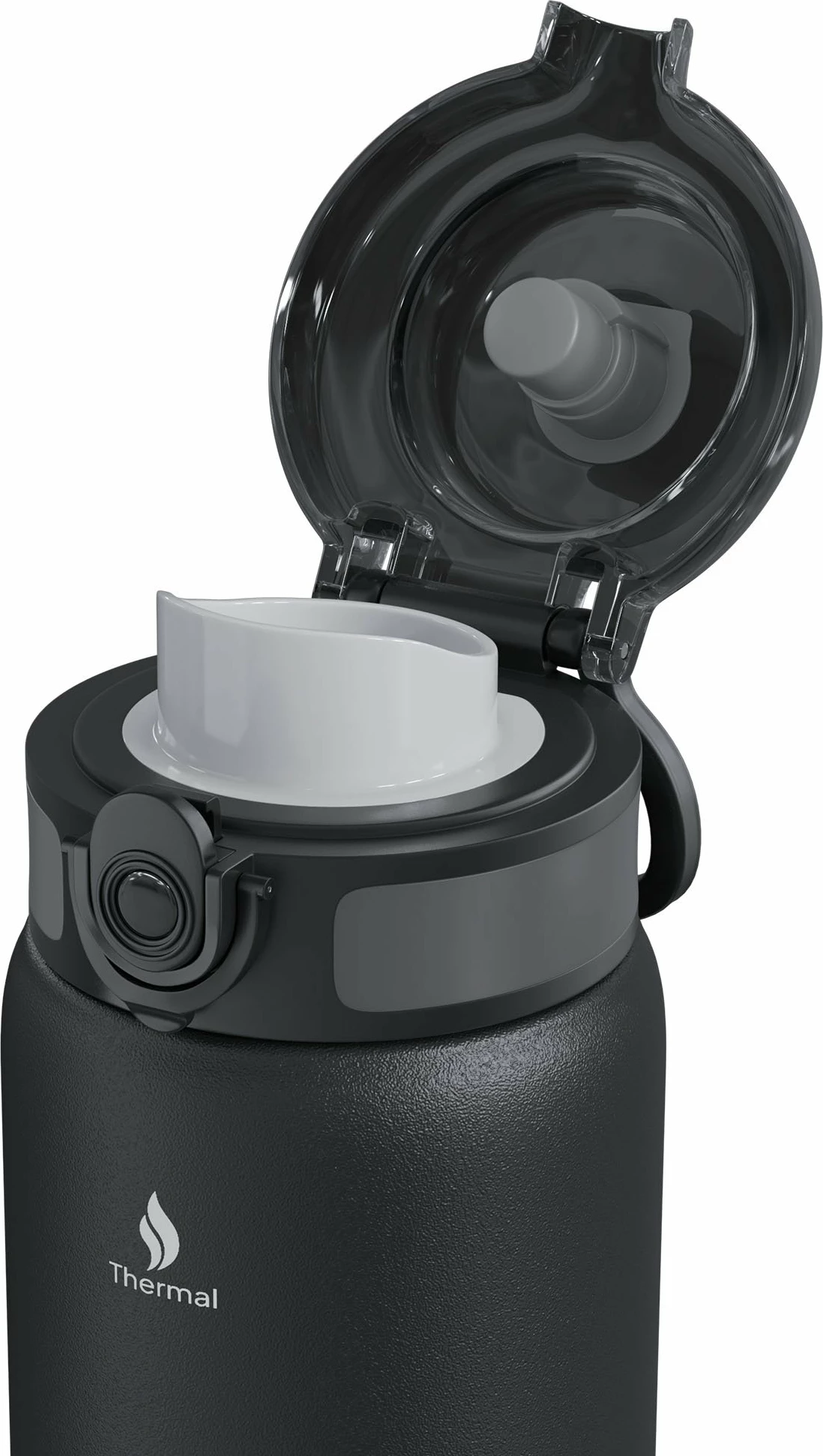 Shishe termike Zipro 700 ml, çelik inox 18/8, kapak me grykë e bllokim, e zezë