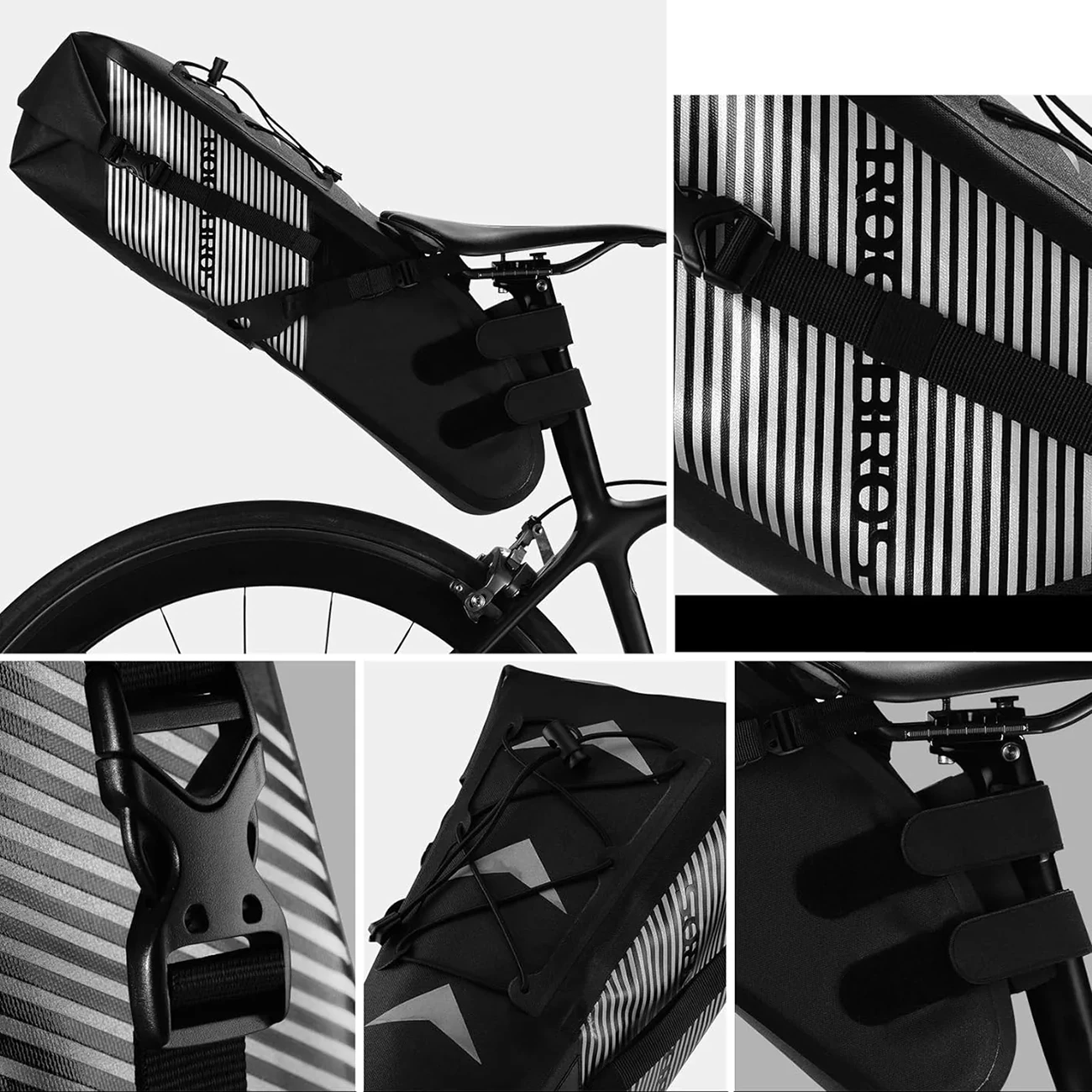 Çantë nën shalë biçiklete Rockbros AS-013 10L waterproof, e zezë