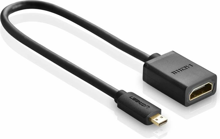 Kabllo adapter HDMI Ugreen 20134, micro HDMI 19 pin, 20cm, e zezë