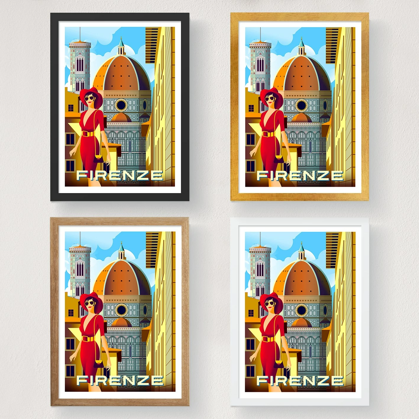 Poster A4, Firenze - 1983, shumëngjyrësh
