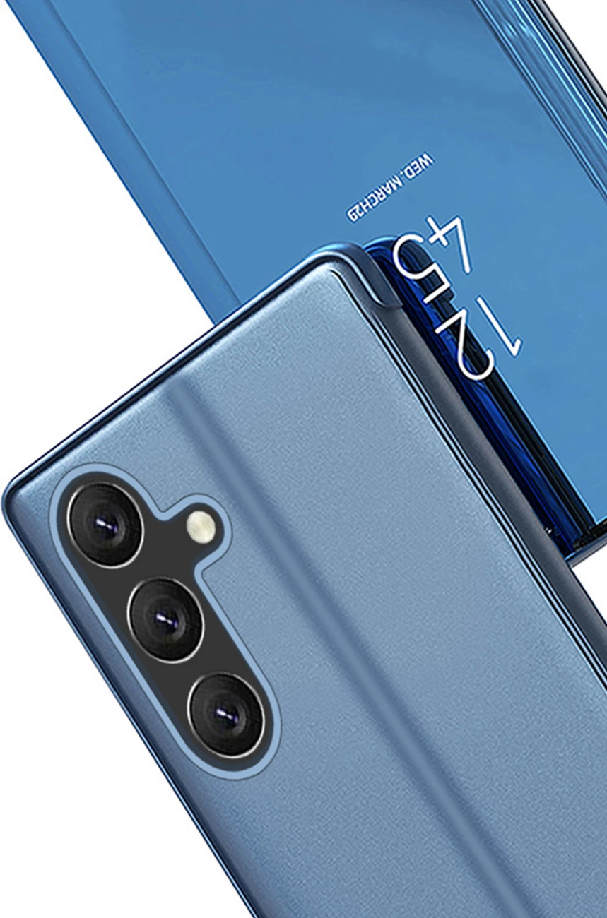 Mbështjellës Hurtel Clear View Case për Samsung Galaxy A24 4G, me kapak, Blu