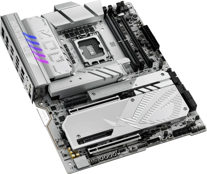 Pllakë amë, Asus ROG Maximus Z890 Apex, LGA1851, Intel Z890, ATX, 2x DDR5, PCIe 5.0 x16, Thunderbolt 4, Wi‑Fi 7, argjendtë gri