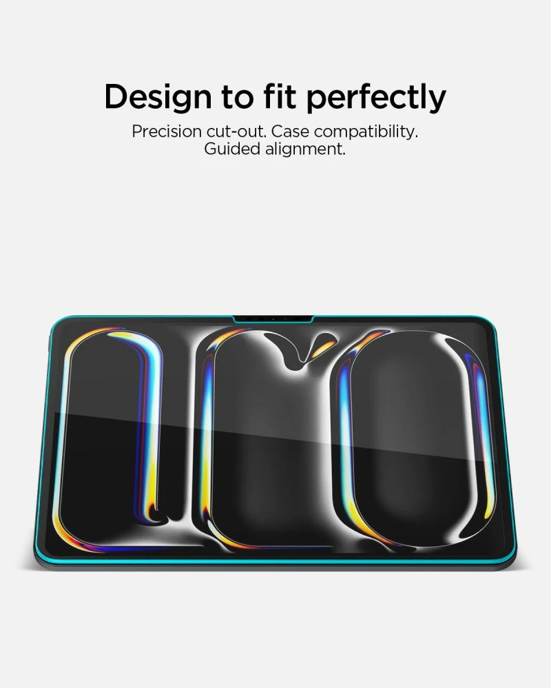 Mbrojtëse ekrani xham i kalitur Spigen ALM Glas.tR T për iPad Pro 11" 2024/2025, e tejdukshme, set me AlignMaster T