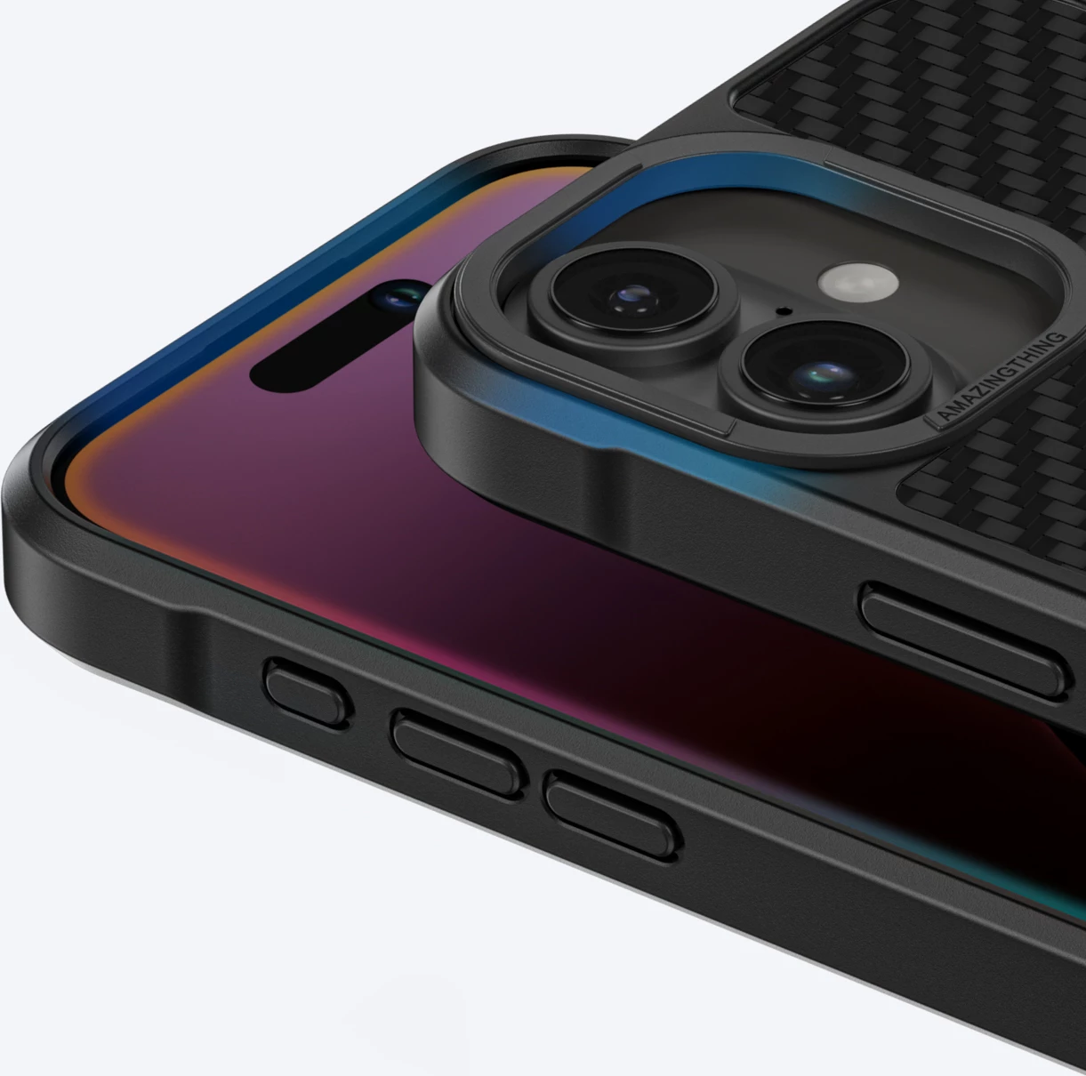 Mbështjellës AmazingThing Titan Max për iPhone 16, fibra aramidi 1500D, i zi