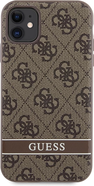 Mbështjellës Guess GUHCN61P4SNW për iPhone 11/XR, hardcase, kafe