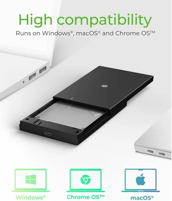 Kasë eksternale për HDD/SSD 2.5\" SATA ICYBOX IB-200T-C3, USB-C 3.2, 5Gb/s, tool-less, e zezë