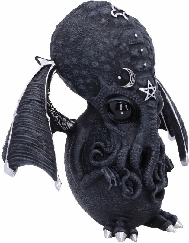 Figurinë Nemesis Now Culthulhu prej rrëshire, e pikturuar me dorë, e zezë/argjendtë
