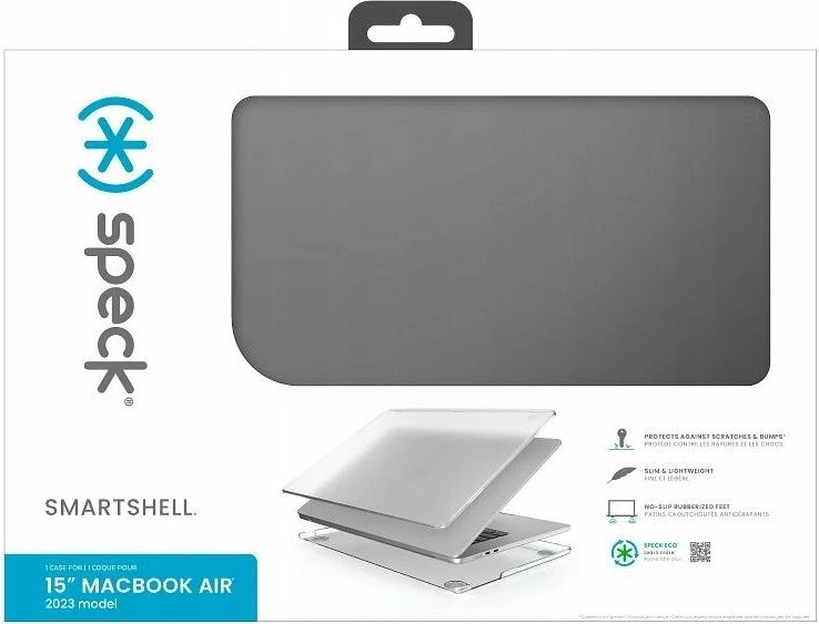 Mbështjellës Speck SmartShell për MacBook Air 15" M2 (2023) / M3 (2024) / M4 (2025), Obsidian