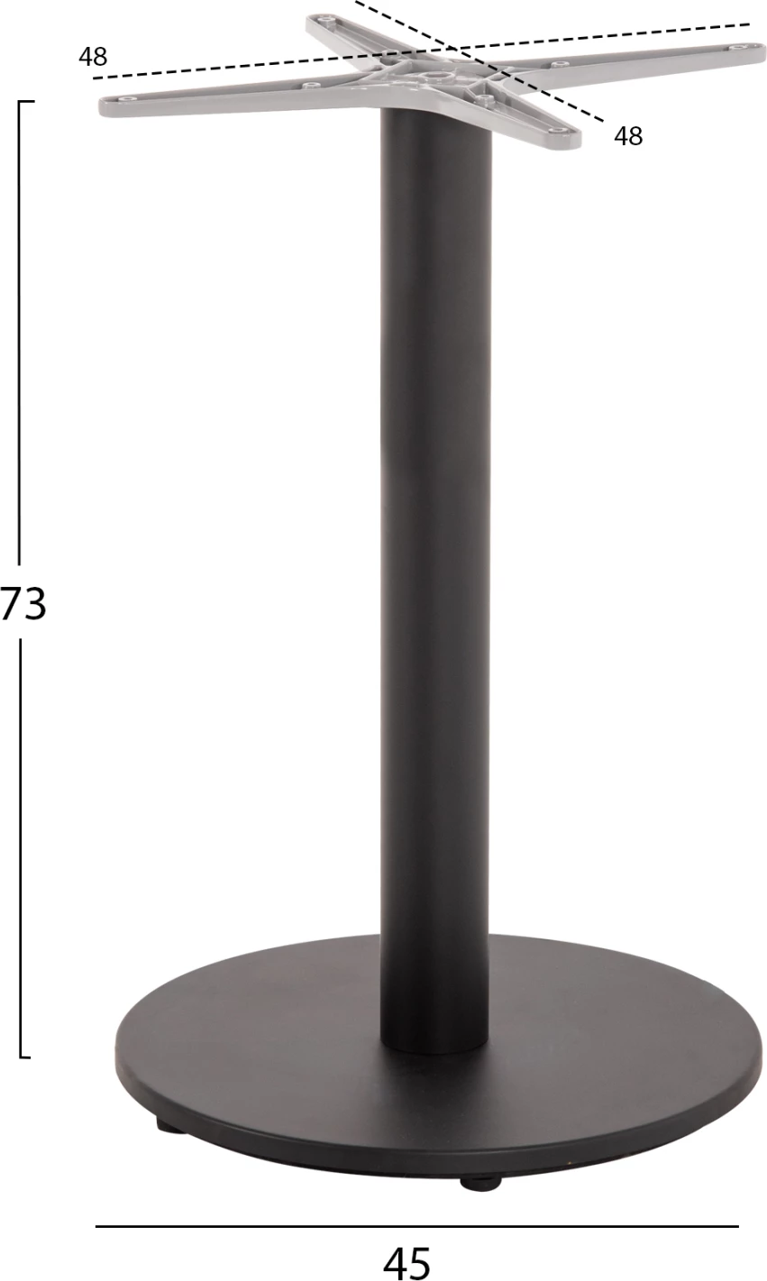 Bazë tavoline alumini, e zezë mat, FH476.01, 48x48 cm, Φ45x73H cm