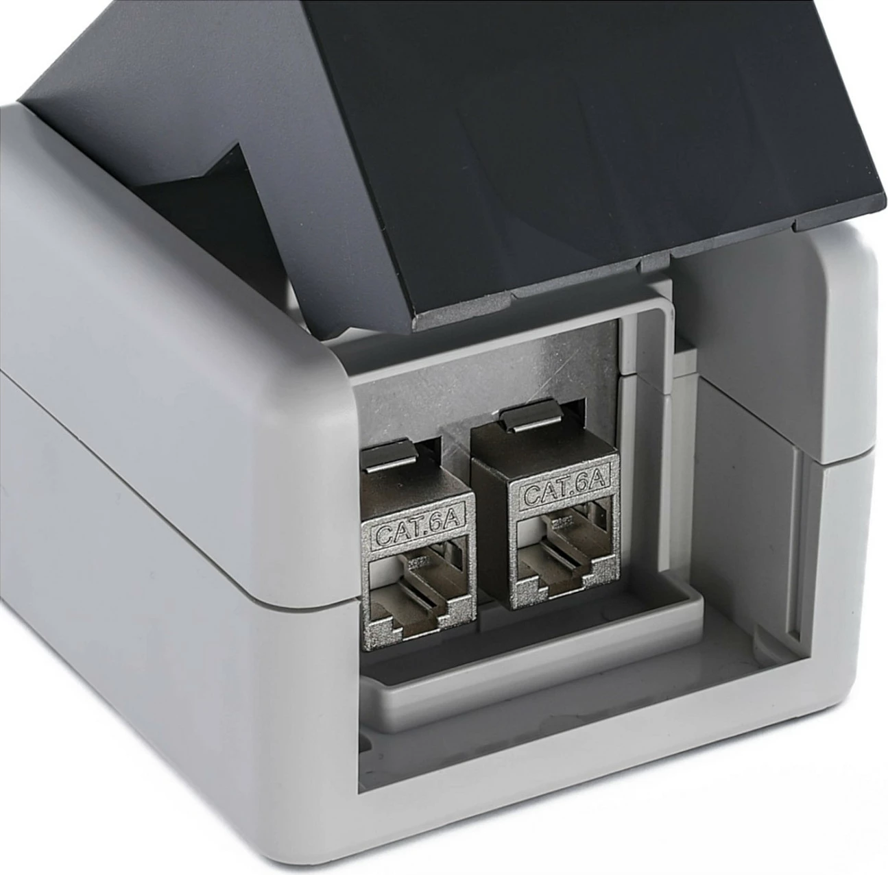 Kuti montimi sipërfaqësore Equip 2-Port Keystone, IP44, e hirtë