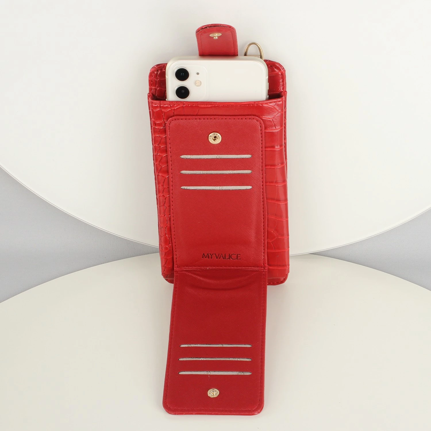 Kuletë e kuqe crossbody për telefon dhe kartela, Zoozie Bags, 1173