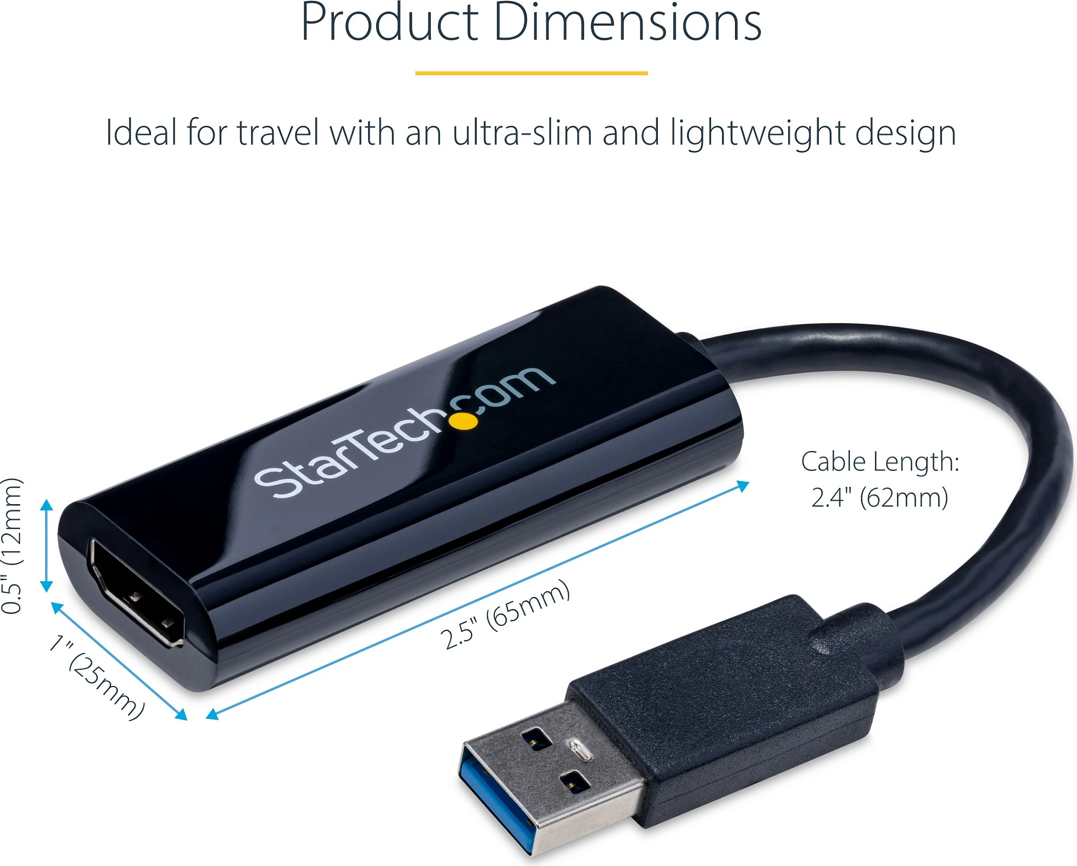 Adapter USB 3.0 në HDMI StarTech USB32HDES, 1080p/1920x1200, i zi