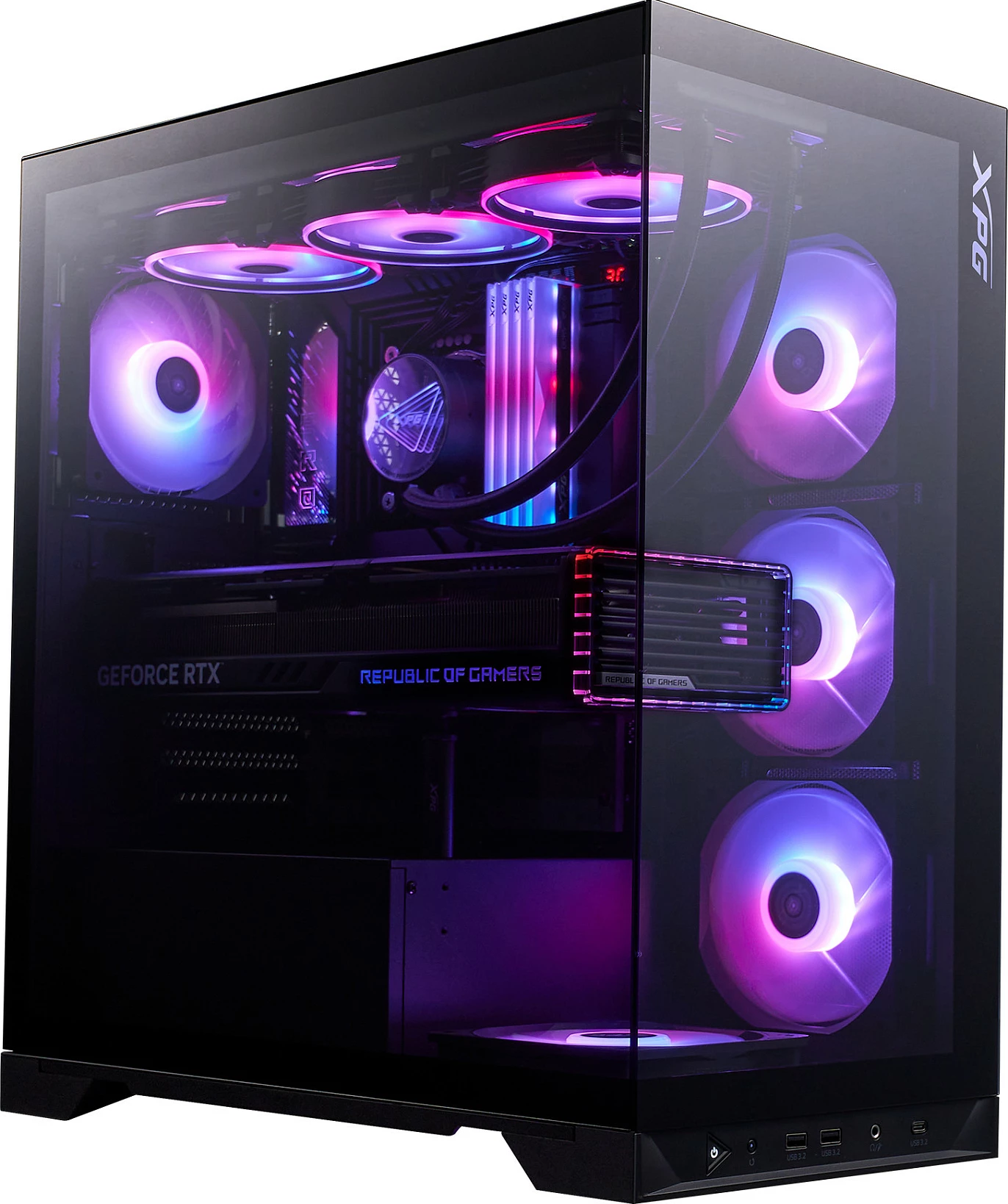 Kasë XPG INVADER X BTF Midi Tower, ATX/micro ATX/Mini-ITX, tempered glass, e zezë
