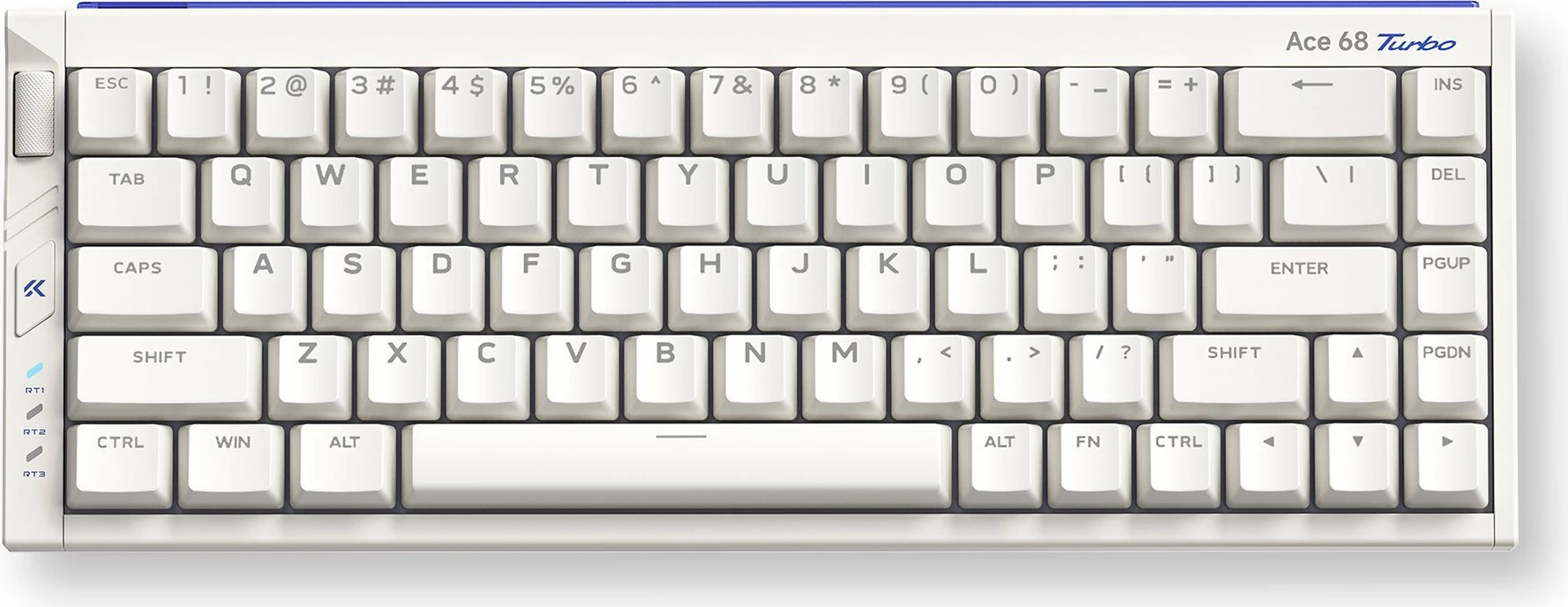 Tastierë gaming MCHOSE Ace 68 Turbo HW-Ace68Turbo-6 68-tasta/65% Hall Effect magnetike RGB me kabllo USB e bardhë