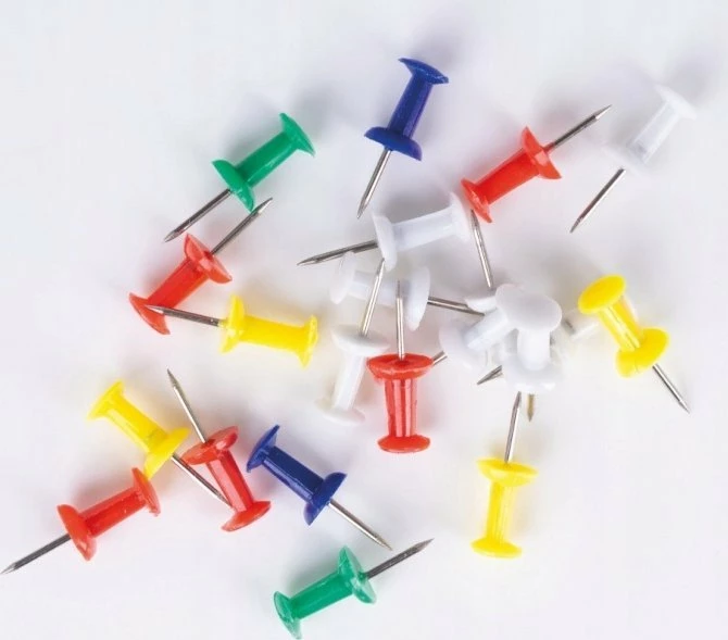 Pinezë Teka Office Products 18194053-99, 11 mm, kokë plastike, paketim 50 copë, mix ngjyrash