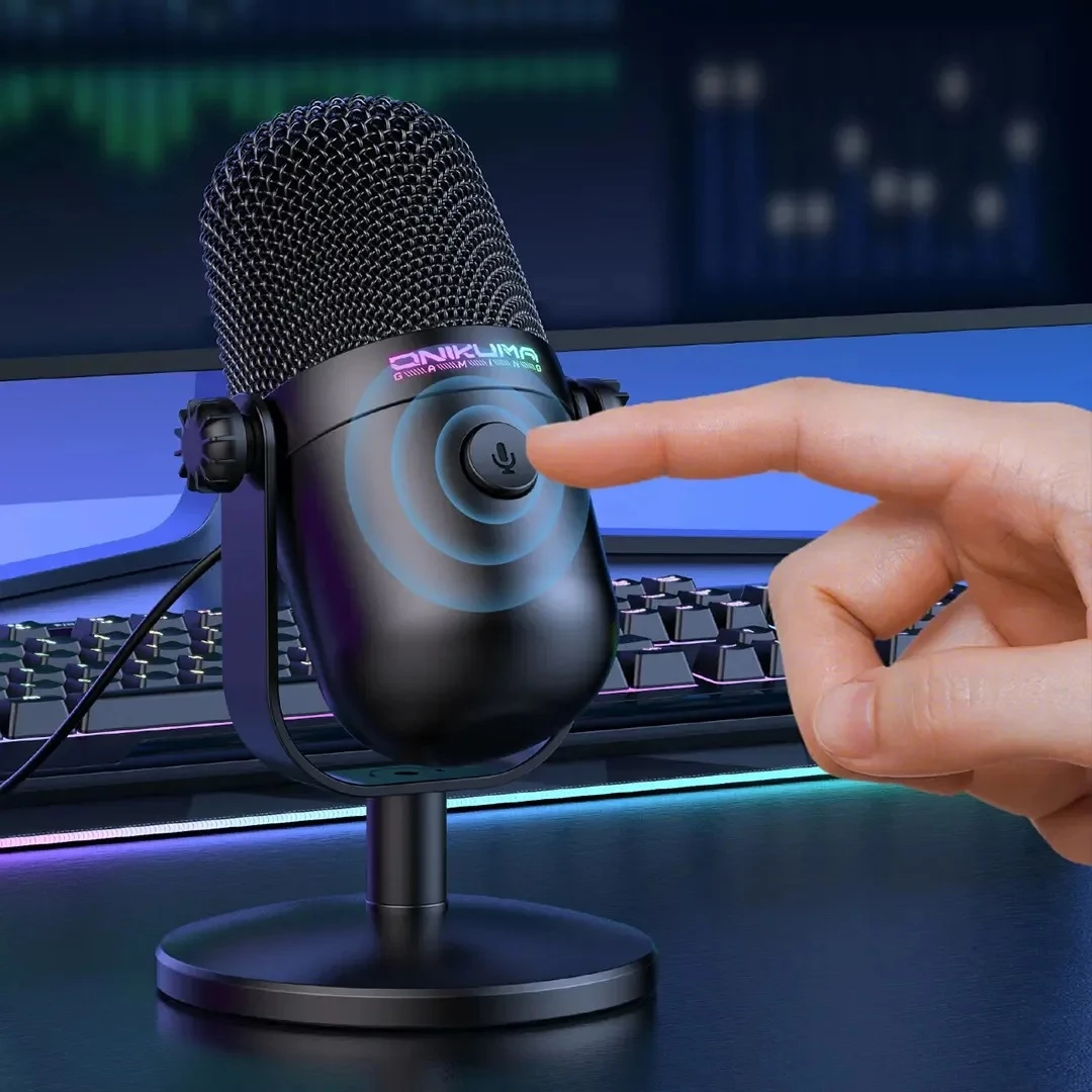 Mikrofon Kondensator USB Onikuma M830 (Set i Kompletuar), me tingull të qartë dhe përdorim komod, për muzikë, thirrje dhe argëtim, ngjyrë e zezë