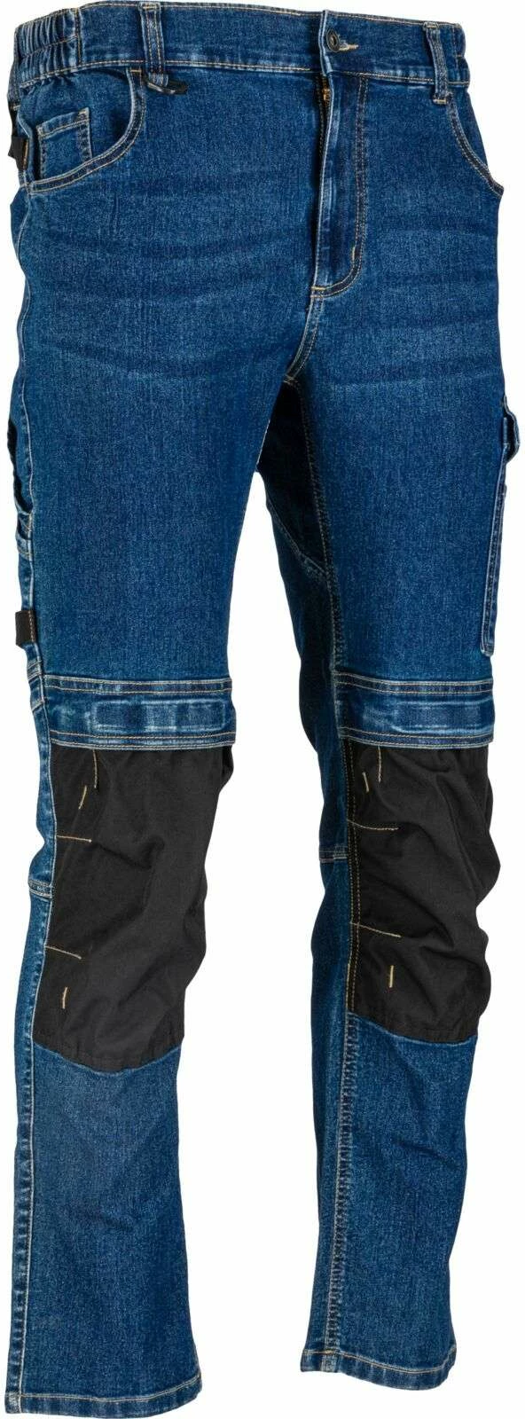 Pantallona xhins pune Lahti Pro L40550, slim fit stretch 280 g, madhësia M, të përforcuara, blu e errët