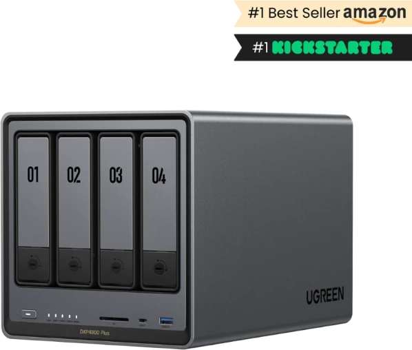 NAS UGREEN NASync DXP4800 Plus, 4+2 bay, Intel 8505, 8GB DDR5, 2.5GbE + 10GbE, gri